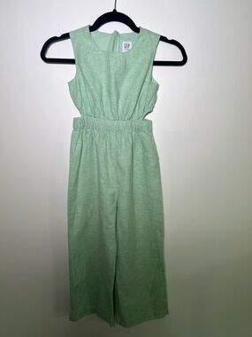GAP Mint Green Sleeveless Cotton Linen Blend Jumpsuit Romper